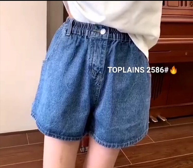 [mi&co Wu] Korean elastic waist versatile denim shorts t2586\hjy
