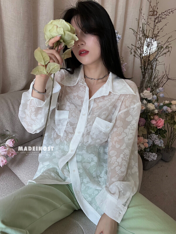 [OSHA madeinost] retro pattern sunscreen shirt sunscreen shirt 86325 \ll