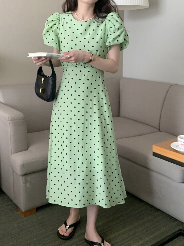 【 bobi 】 wave point backless design bandage dress 8919\hjy