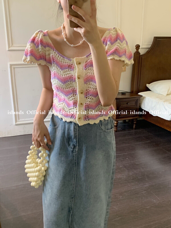 [islands. Island] single breasted stripe comfortable blouse (only selling blouses) 9015\l