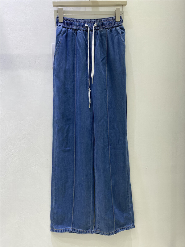 [yuan color] elastic waist versatile wide leg skinny jeans 0307\lsw