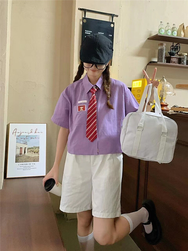 [hua+] label simple Japanese shirt (with tie) 7217\lsw