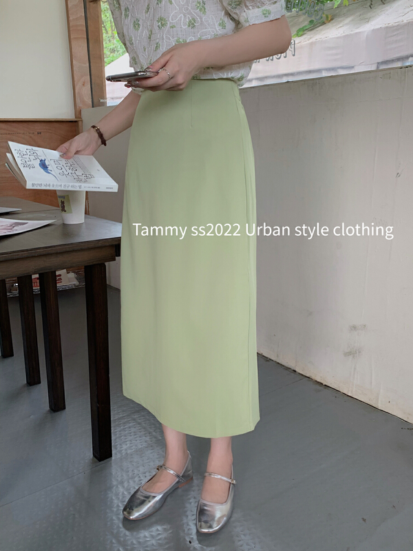 [Tammy] slim fit solid color commuter versatile skirt 82666\l