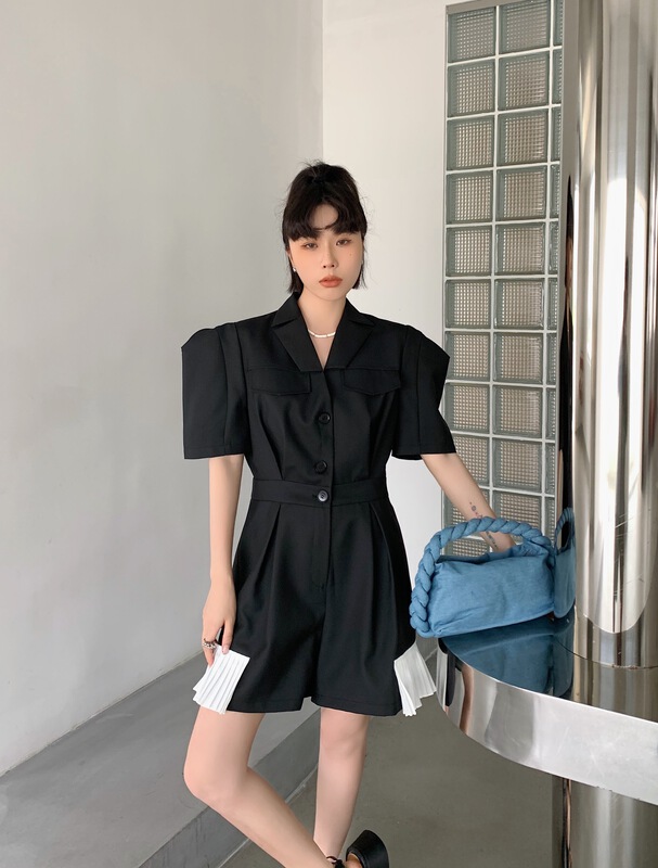 [pink Pinker] minority design color blocking Jumpsuit 82629\lsl