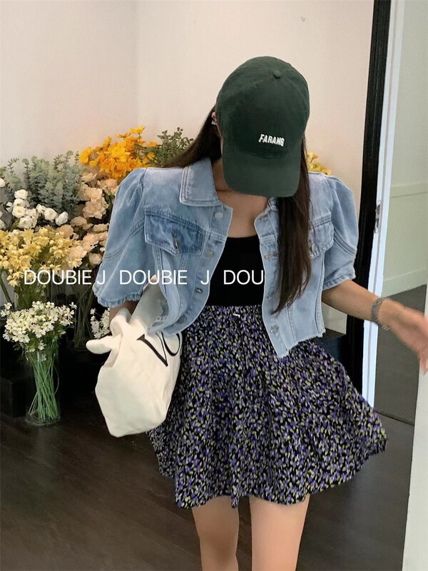 [double.j] retro floral A-line short skirt skirt (only selling skirt) 1855\pcz