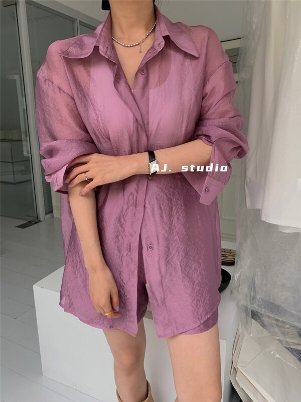 [aj.studio] single breasted comfortable Korean shirt ys1-9211\ll