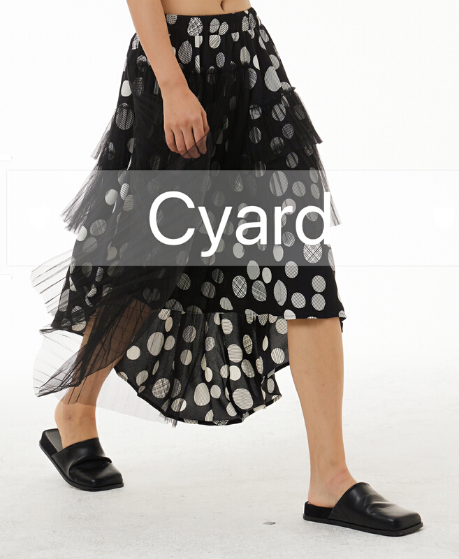 [cyard] mesh spliced pleated skirt 90337\l