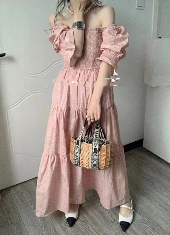 [mi ni] square neck bubble sleeve fashion dress 1280\pcz