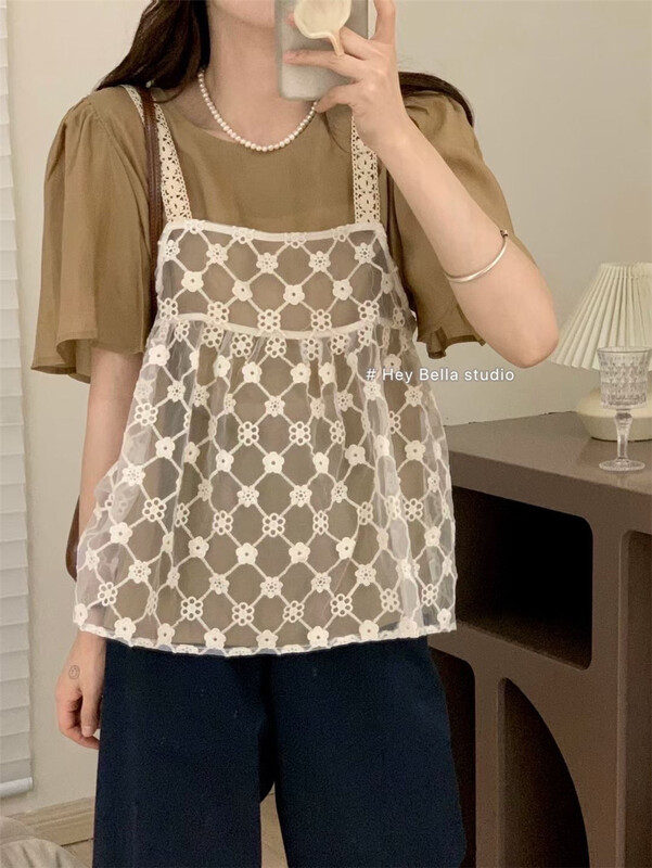 [hey Bella] round neck clean shirt + comfortable vest suit 1390\ll