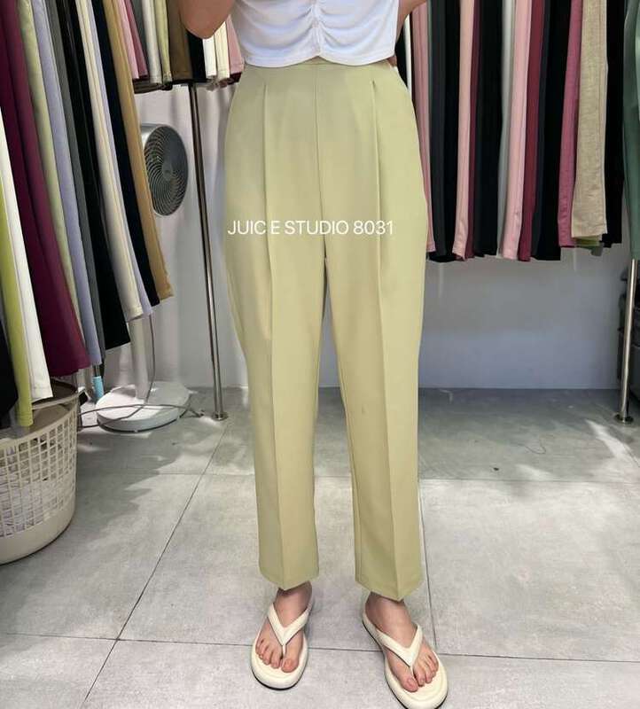 [juice] narrow waist cropped trousers (hemp feeling and ventilation) 8031\ll