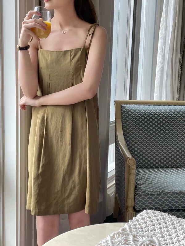 [feeding] net version simple loose casual suspender dress 7927-y6\cls