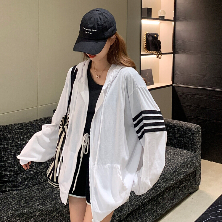 [ycnana] hooded color blocked loose sunscreen shirt ys1-98116\lsw