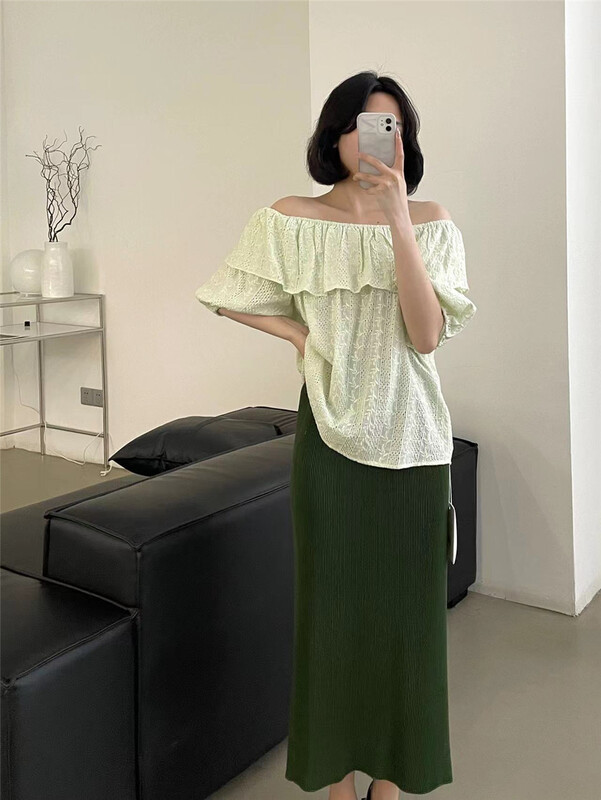 [lemon tree] one line shoulder looks thin and versatile shirt 66252\xyy