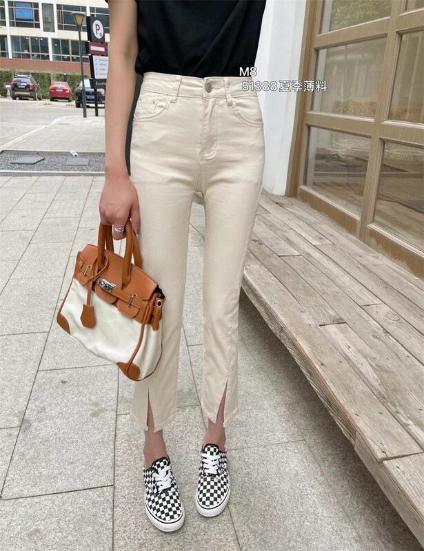 Original price 84.60! [M8 denim] Korean style niche skinny jeans cl51388\lsl