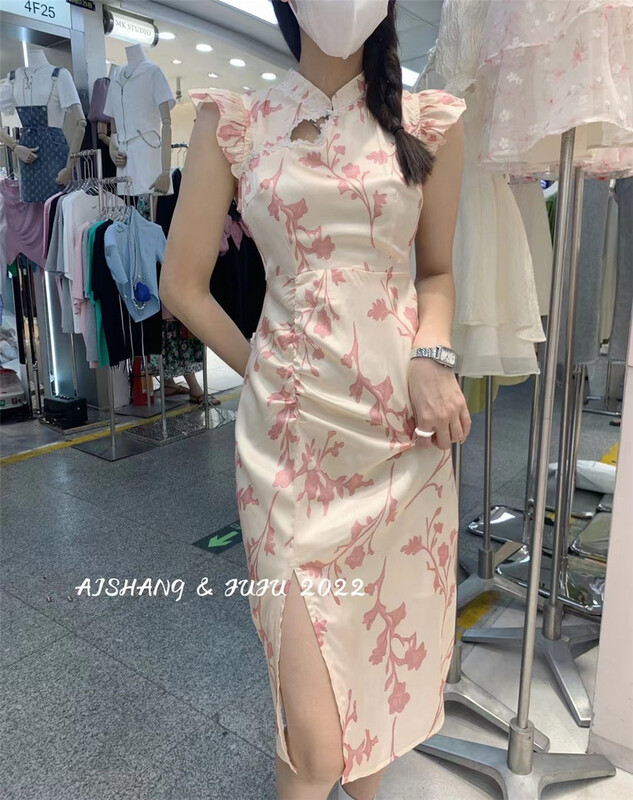 [Juju] temperament national style little women's cheongsam dress 33202\hjy