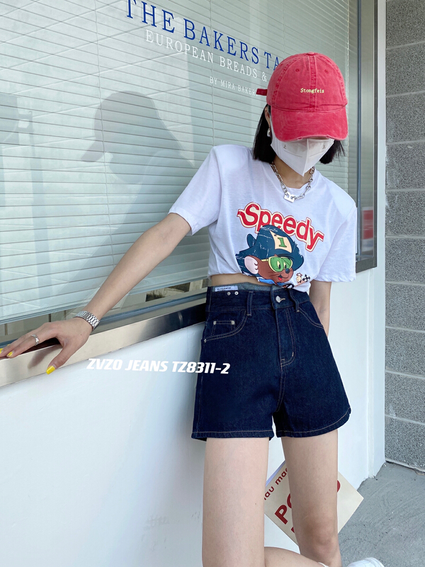 In early summer! [zvzo] Korean high waist versatile skinny denim shorts tz8311-2\cls