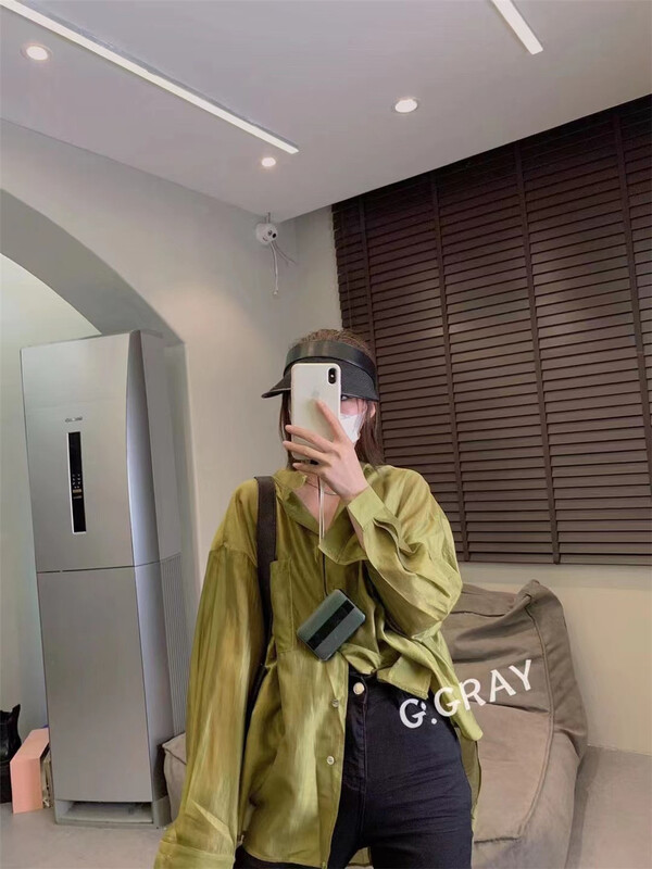 [g.gray] single breasted comfortable versatile shirt 408\l