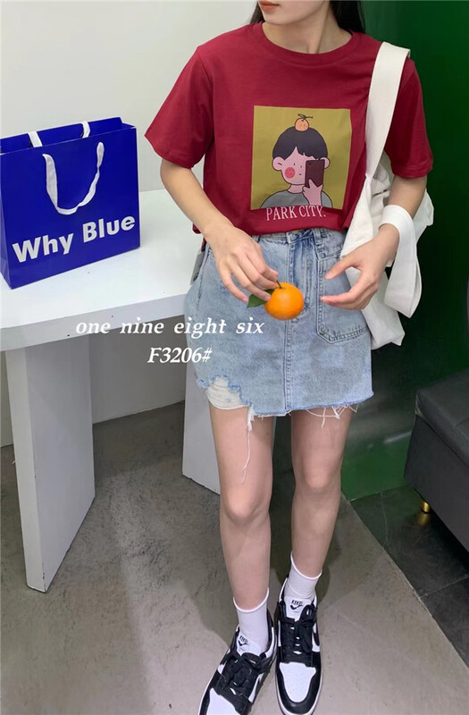 [1986] little girl print simple and versatile short sleeve T-shirt 3206\xyy
