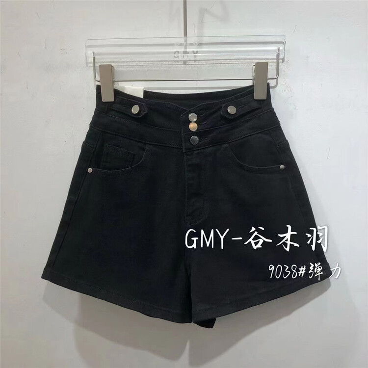 [Gu Muyu] comfortable and versatile three button denim shorts 9038-1\zjy