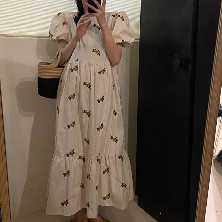 [TZM] Korean floral backless loose long dress 6331\lsw