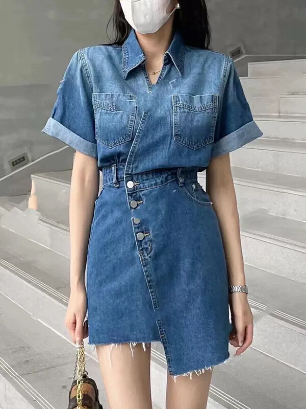 [JH] retro fashion single breasted dress (excluding matching) 42029\pcz