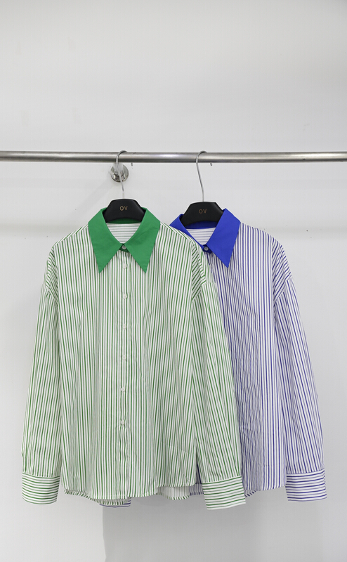 A new year in early spring! [C oni] design casual stripe loose shirt oh22s4208\zxl