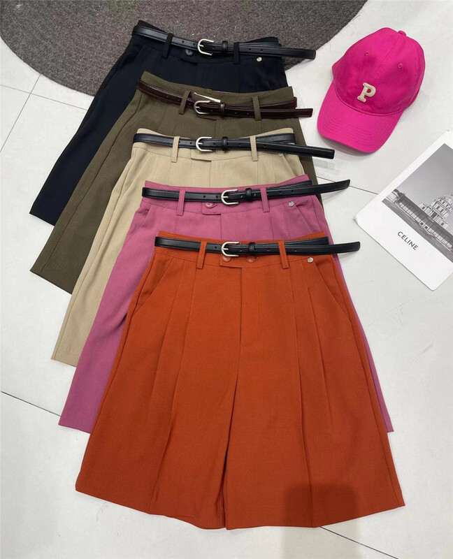 Original price 77.83! [t-platform] design sense Vintage heavy industry casual shorts (with waist rope) ys1-2566 \cqw