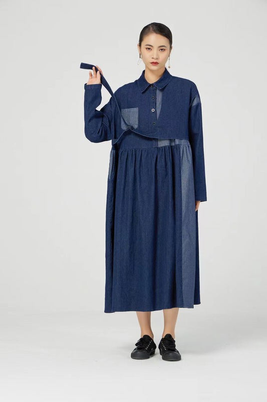 [size] Korean versatile button jeans skirt (with belt) 65801\lsw