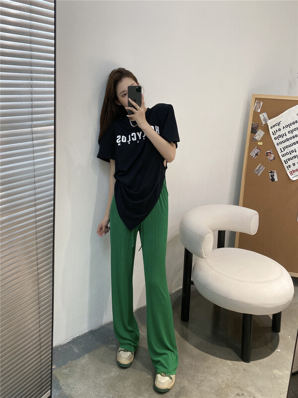 [modern 197] loose wide leg straight casual pants 61066\gyj