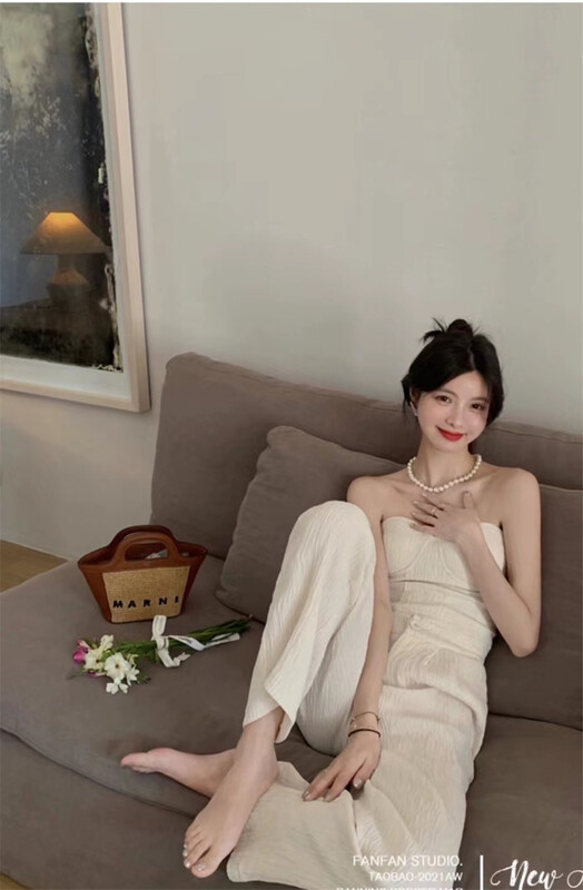 【衣品】辣妹性感抹胸小衫+百搭休閒褲套裝  962#  PCZ