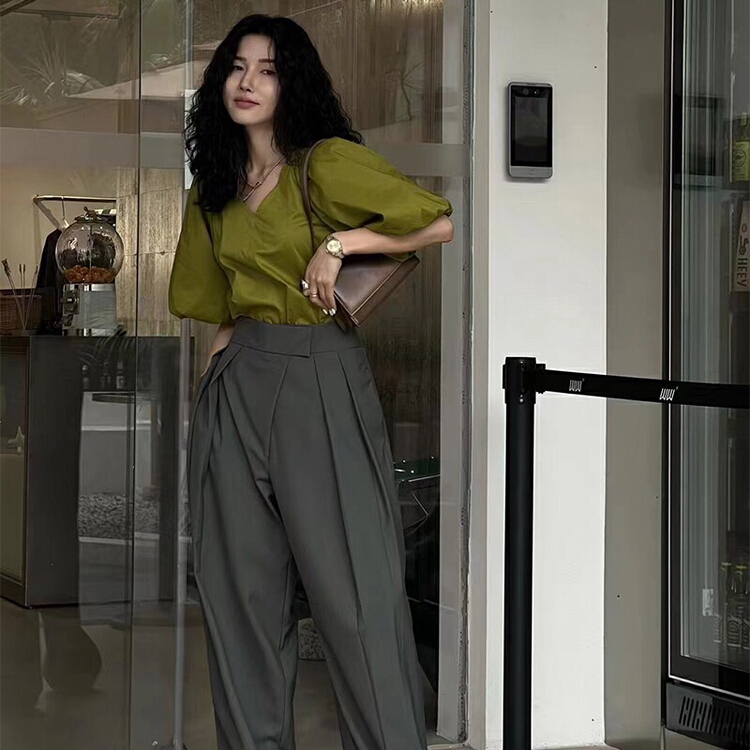 [TZM] Velcro high waist slim pants 7518\lsw