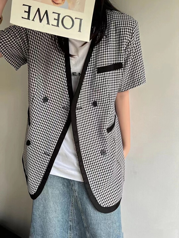 [jvv sister] thin Plaid short sleeve suit 2688\zxl