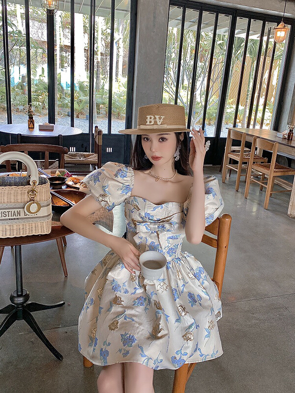 [Xinran] sweet jacquard bow dress 6235\pcz