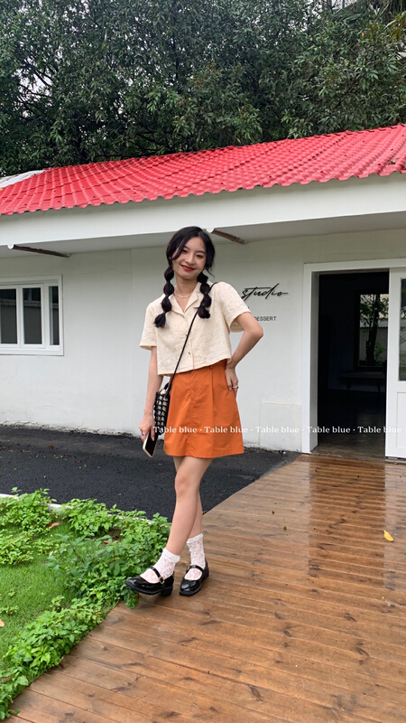 [table blue] Korean embroidery design button up shirt 2157\lsw