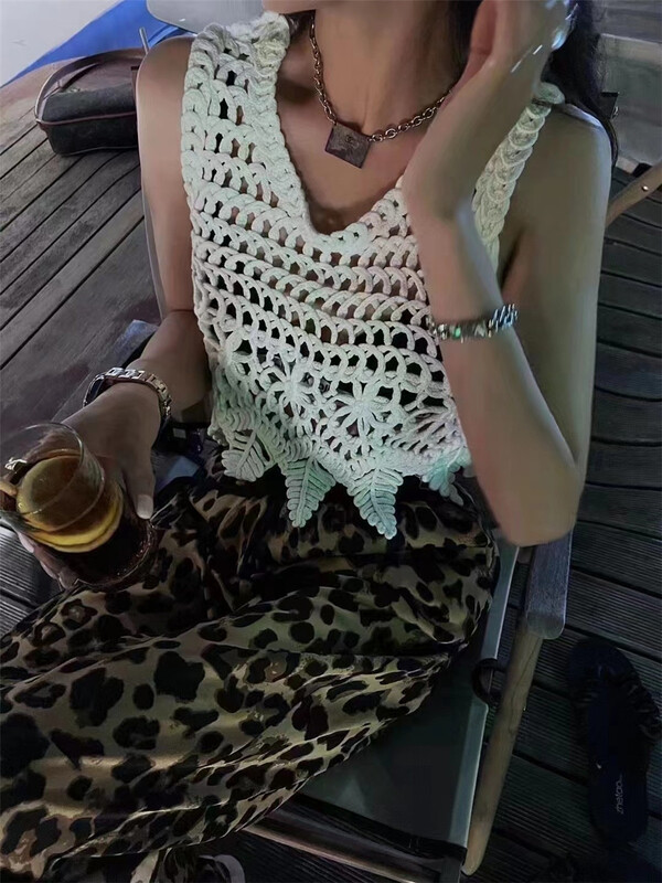 [Yan Zhen] basic versatile Hand Crocheted vest / sling 22100\pcz