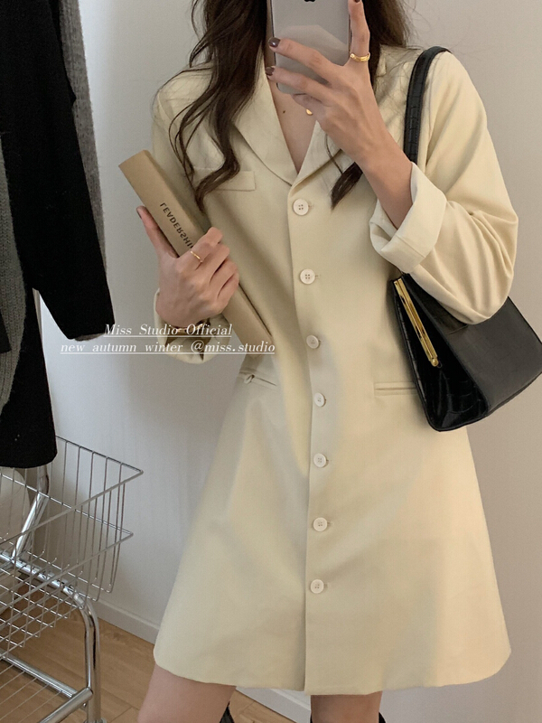[miss miss home] Lapel button suit dress n2020\zsy