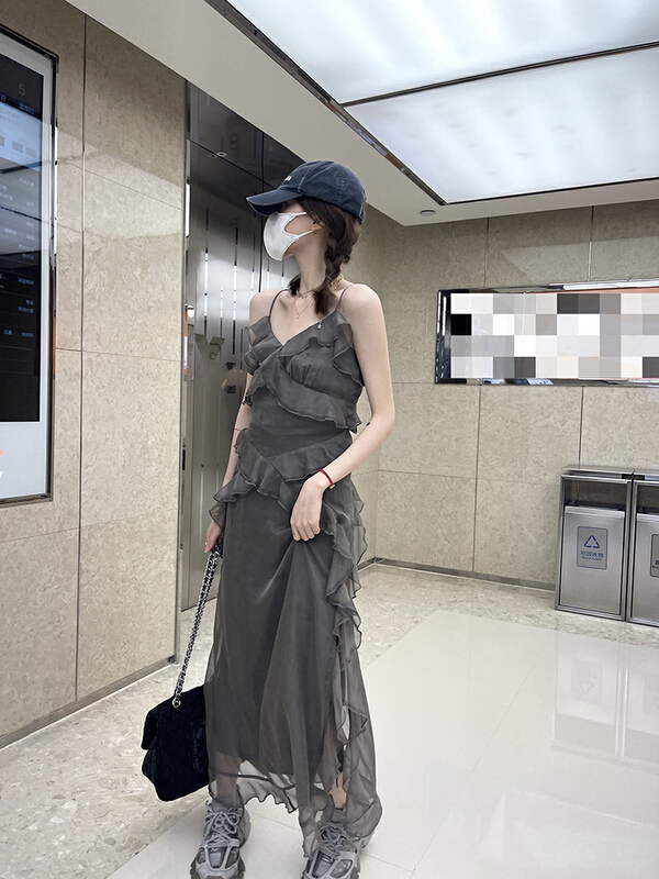 [by] temperament fashion suspender dress 0089\cl