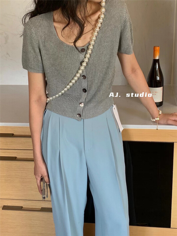 [aj.studio] single breasted net comfortable knitted cardigan (only for cardigan) 8915\ll