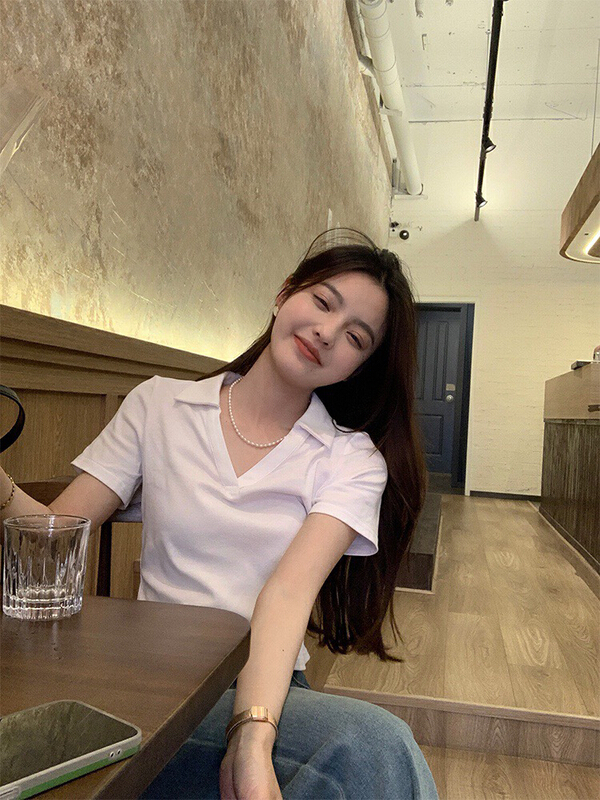 [wgwe] sub Polo design sense minority Korean version shirt 1884\pcz