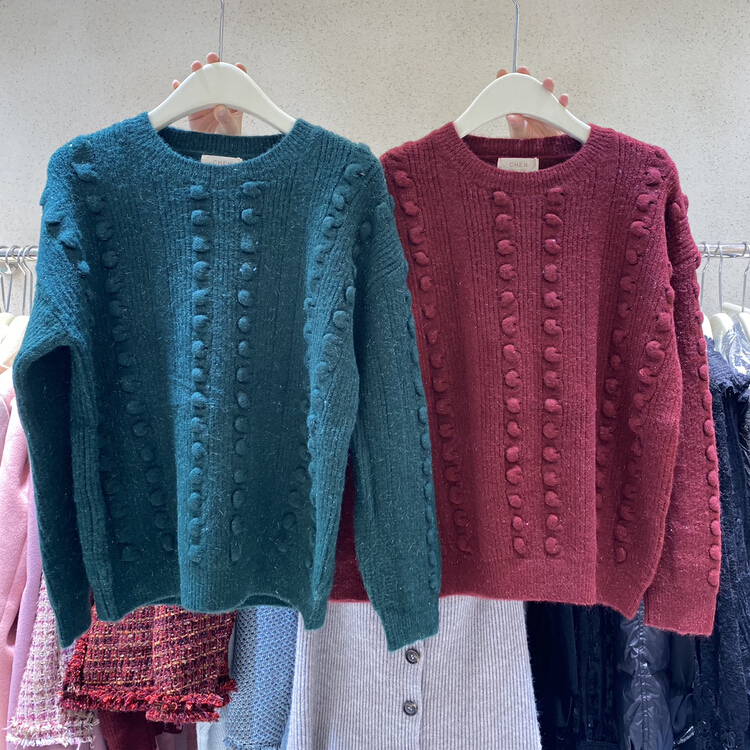 New year in early spring! [MK] round neck fried dough twist loose knit 43-18\hjy