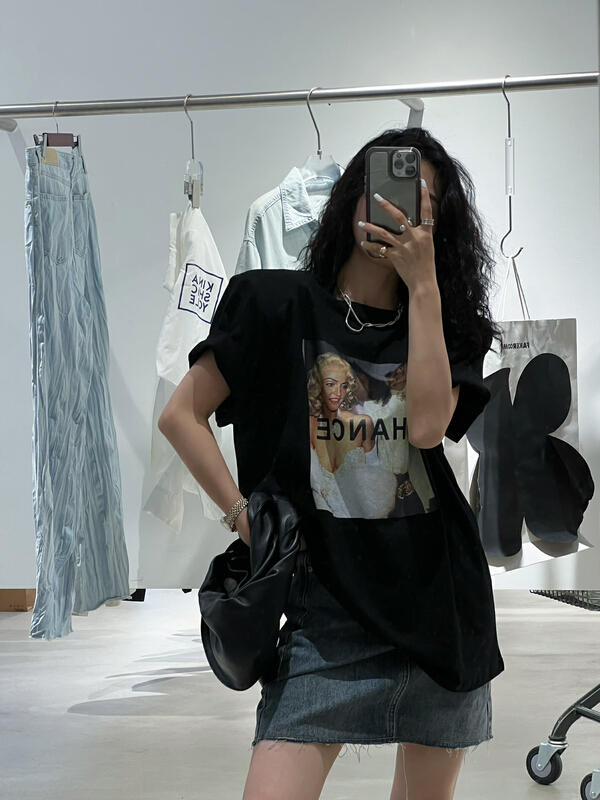 [all in] character print T-shirt short sleeve T-shirt 4285\ozq