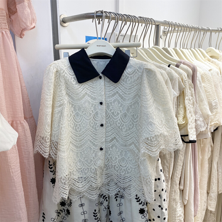 [wanwan] French retro lace Jacquard shirt ys1-6625\hbx