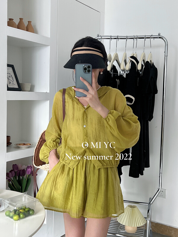Live broadcast! [O MI] Korean leisure Tencel sunscreen suit ys-3210