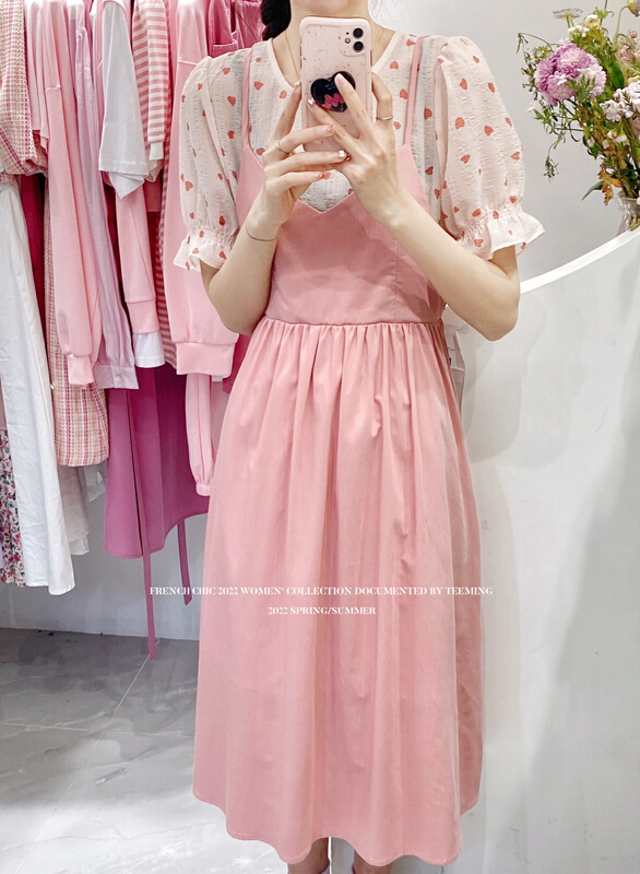 In early summer! [tea ing] lady printed fake two dresses 22t132\hjy
