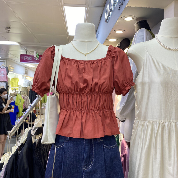 [cepar] Korean version square neck short shirt ys1-7198\hjy