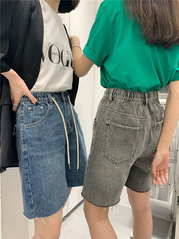 [t-platform] drawcord loose skinny denim shorts 8521\cqw