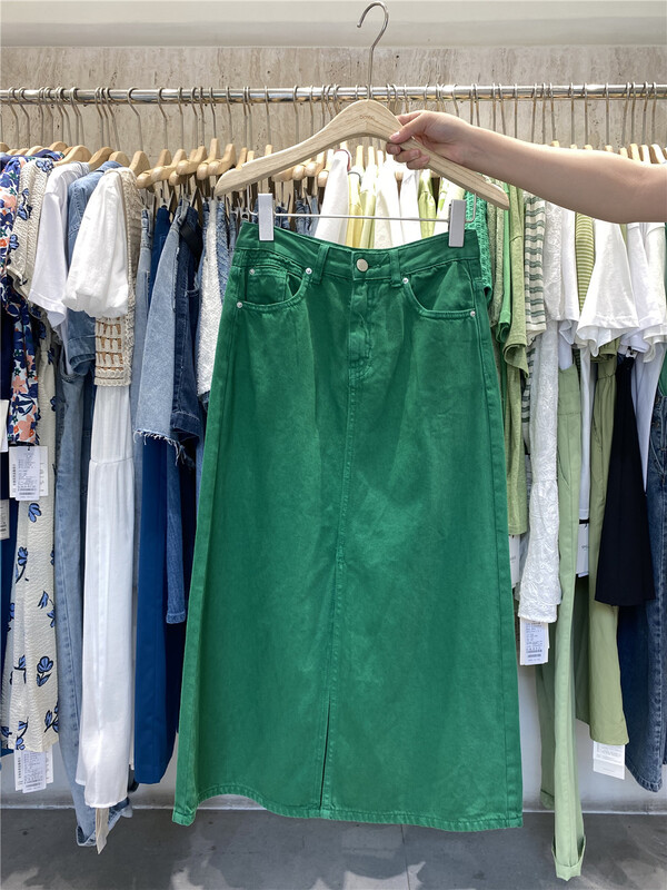 [Boran Boran] Korean casual slim and versatile denim skirt 2125\lsw