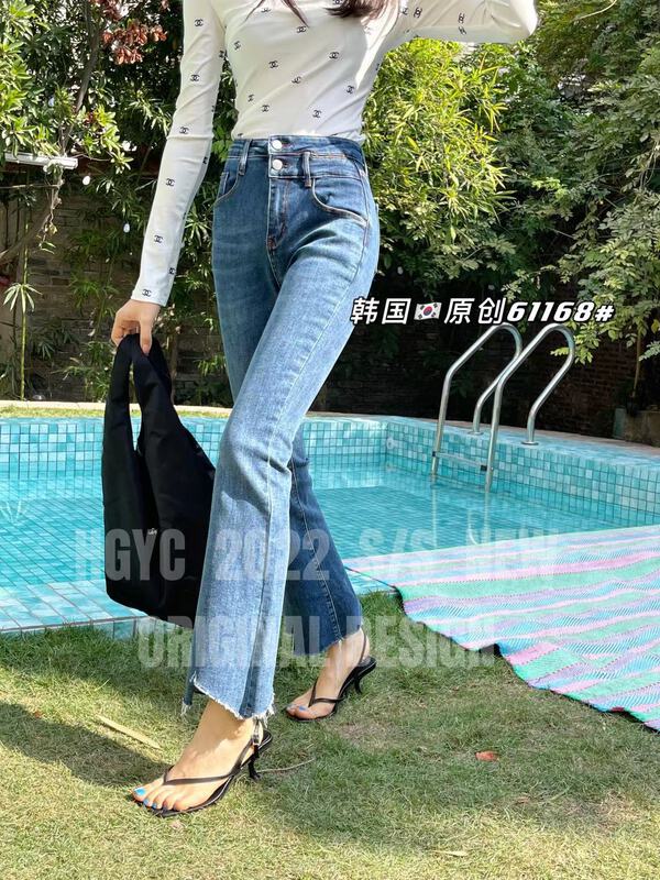 New year in early spring! [original in Korea] high waist double process wash horn jeans 61168\l