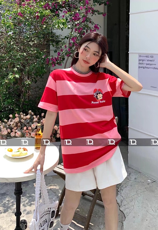 [tangdou original] front and back printed Pullover short sleeve T-shirt 9666\wtt