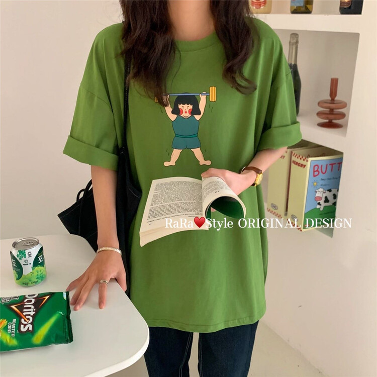 [rara] casual simple sports little girl Pullover short sleeve T-shirt 30159\lsl